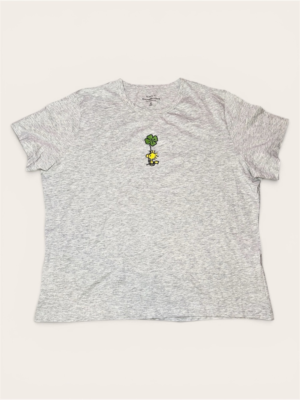 Abercrombie & Fitch Heather Gray Tee with Peanuts Woodstock And Clover Size M